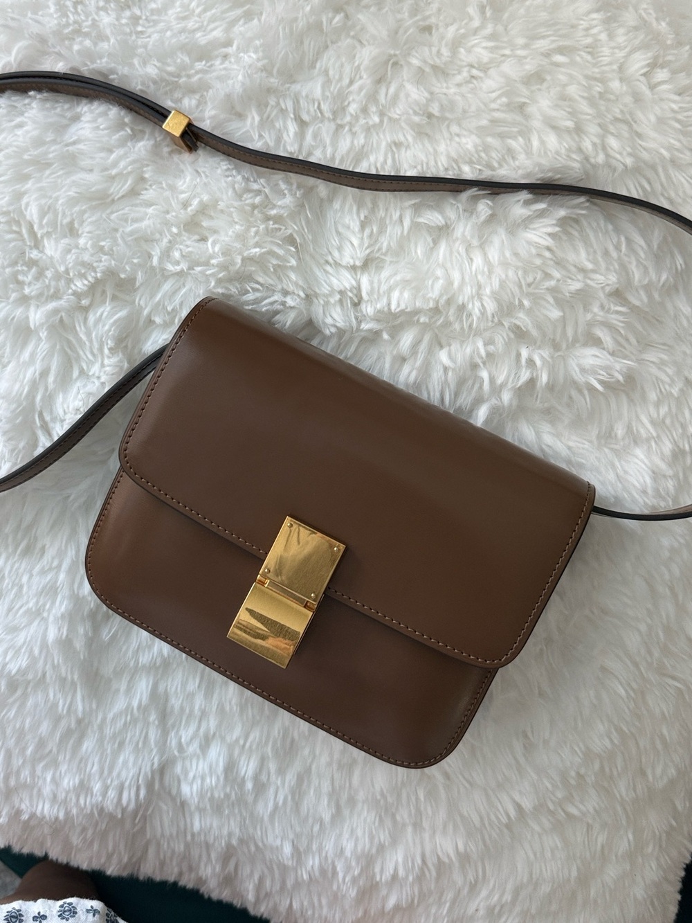 Elegant Brown Leather Box Bag Crossbody 🤎